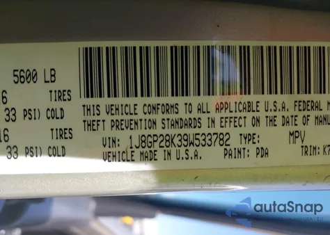 2009 Jeep Liberty Sport from USA, damaged, VIN 1J8GP28K39W533782
